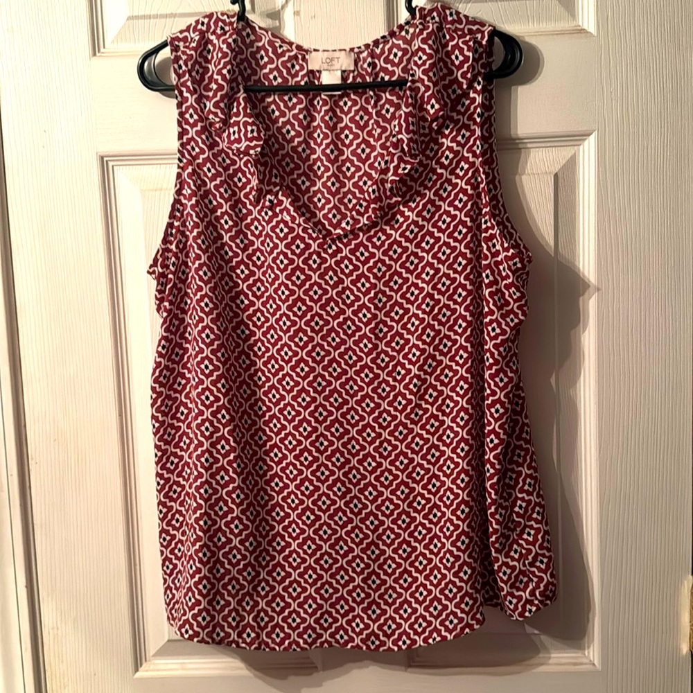 Loft Sheer Sleeveless Blouse Sz L